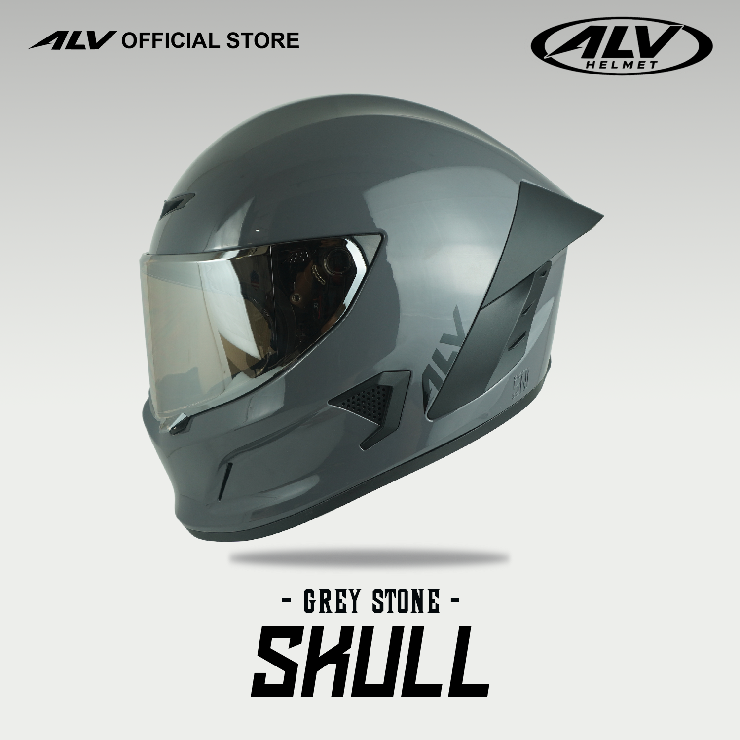 ALV Skull Greystone Glossy